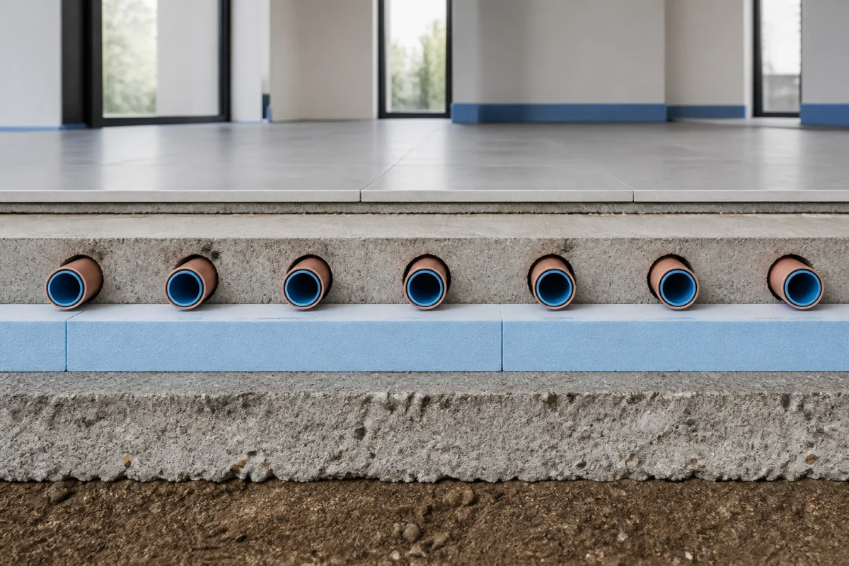 plancher chauffant schéma