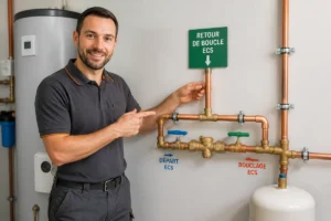 bouclage eau chaude sanitaire schéma